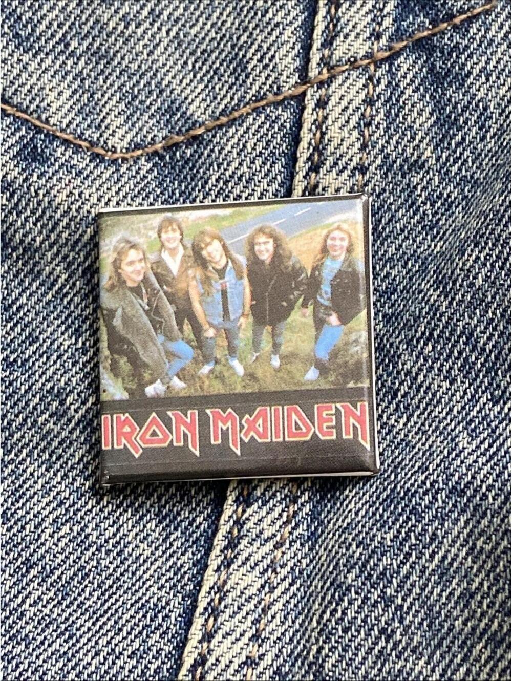 Iron Maiden Badge Pinback Button Vintage Button Music Heavy Metal Retro 80s #368